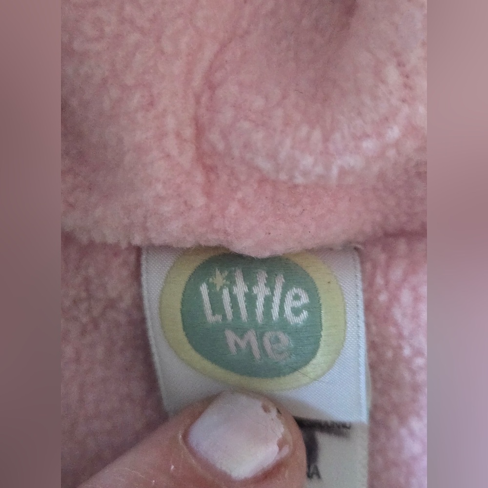 Little Me 2T Navy Floral Puffer Coat Pink Fleece Lined Hooded Jacket 2T Girl - Picture 8 of 10